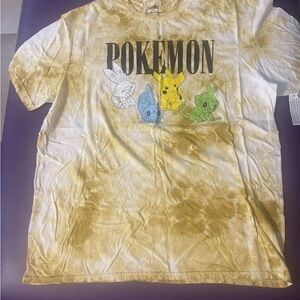 Pokemon Yellow Tie-Dye Short Sleeve Tee with Pikachu & Friends woman’s 2XL